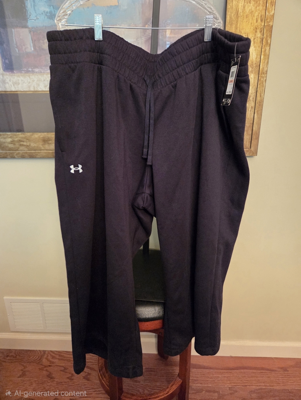 Under Armour Women Fleece Crop Wide Leg Sweatpants 2X Loose Fit